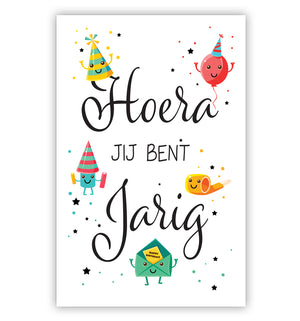 Hoera jij bent jarig met feest iconen