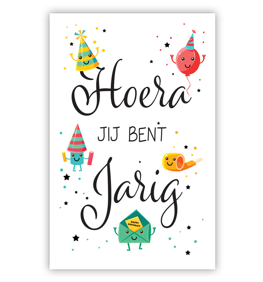 Hoera jij bent jarig met feest iconen - Spelmarkt